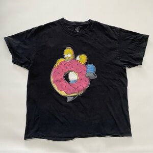 Simpsons Homer Donut Cartoon graphic Tshirt, size XL